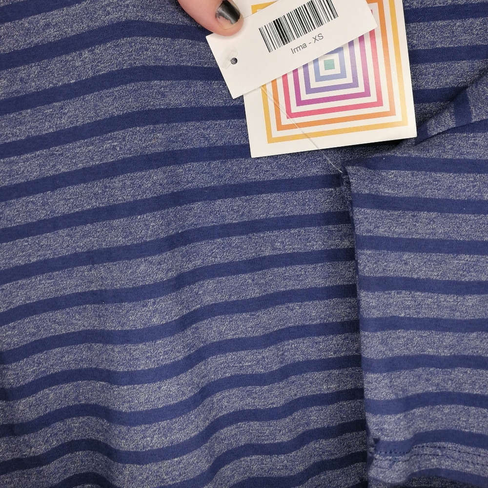 🐶Blue Striped Irma Tshirt Blouse - "XS"